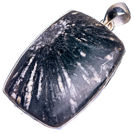 Large Chrysanthemum Stone 925 Sterling Silver Pendant 2 1/8"