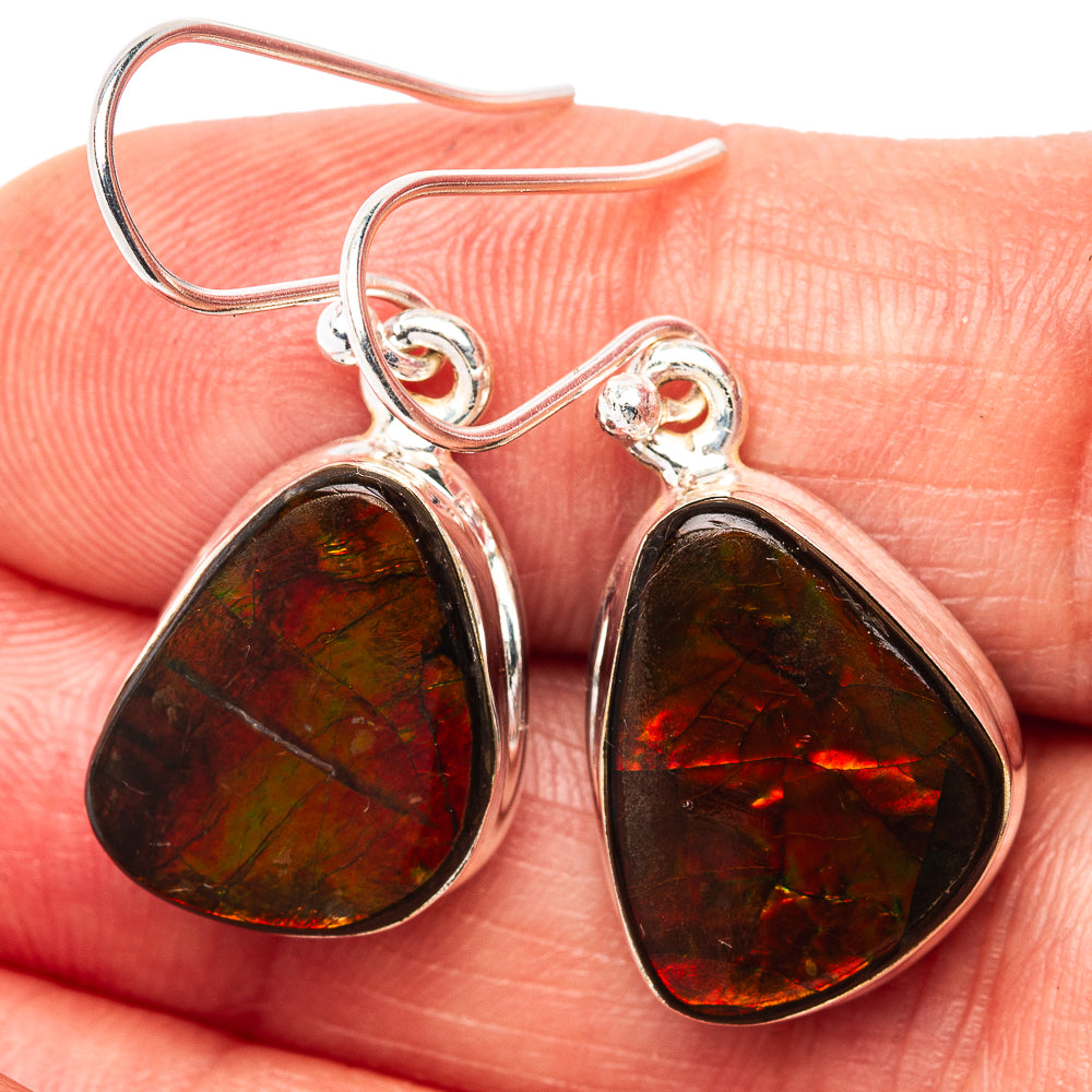 Premium Ammolite Earrings 1 1/4" (.925 Sterling Silver)