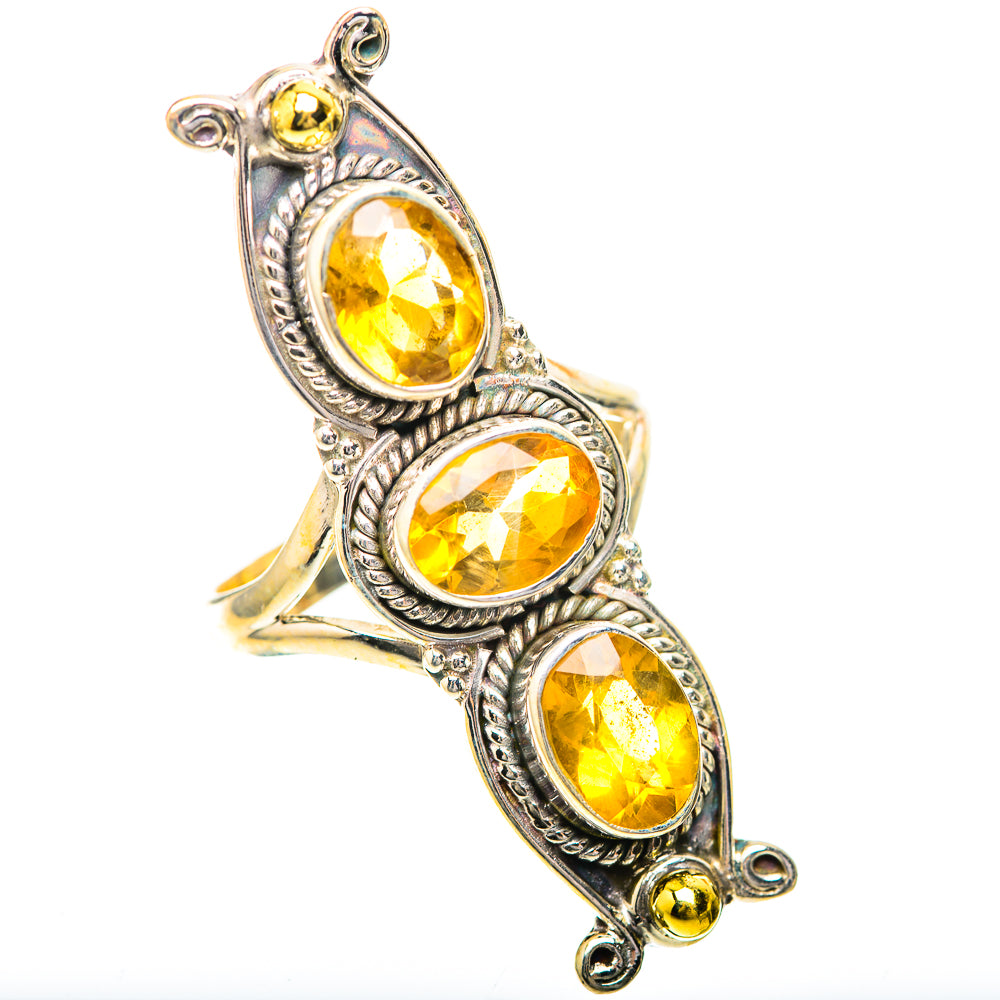 Large Faceted Citrine Ring Size 8 (925 Sterling Silver) RING139772