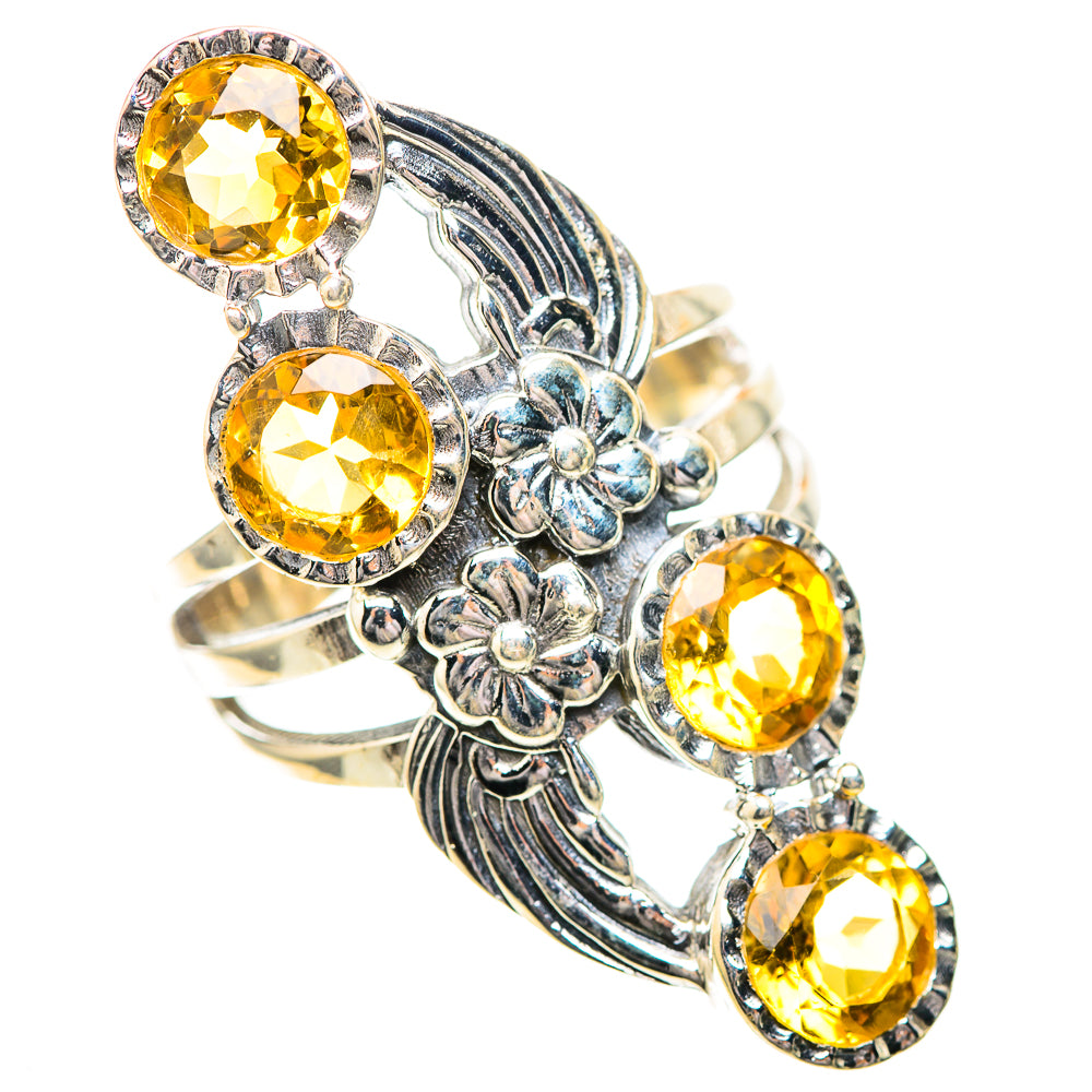 Large Faceted Citrine Ring Size 7 (925 Sterling Silver) RING139784