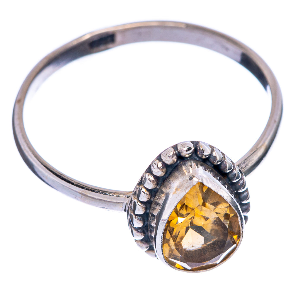 Faceted Citrine Dainty Ring Size 8 (925 Sterling Silver) R145723