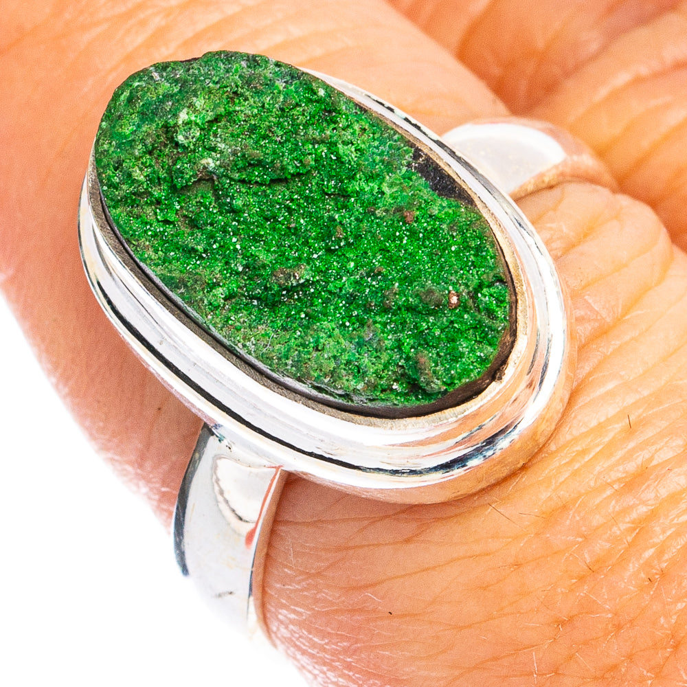 Rare Uvarovite Garnet Ring Size 7.75 (925 Sterling Silver) R8497
