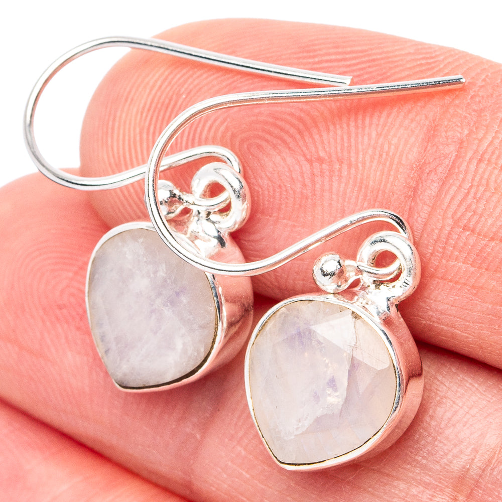 Rainbow Moonstone Earrings 1 1/8" (925 Sterling Silver) E3095