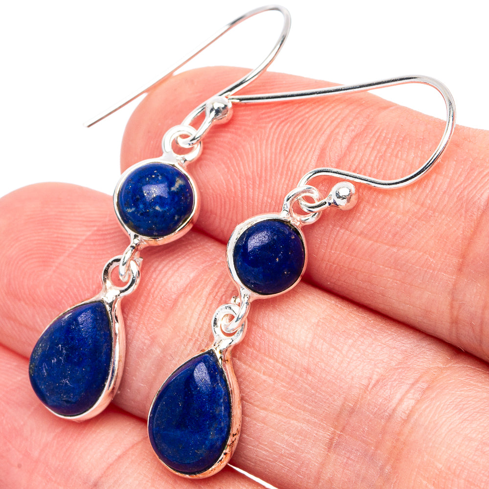 Lapis Lazuli Earrings 1 1/2" (925 Sterling Silver) E2917