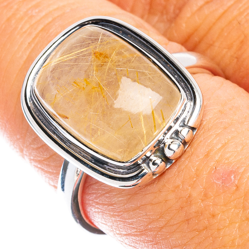 Premium Rutilated Quartz Ring Size 8 (925 Sterling Silver) R8021