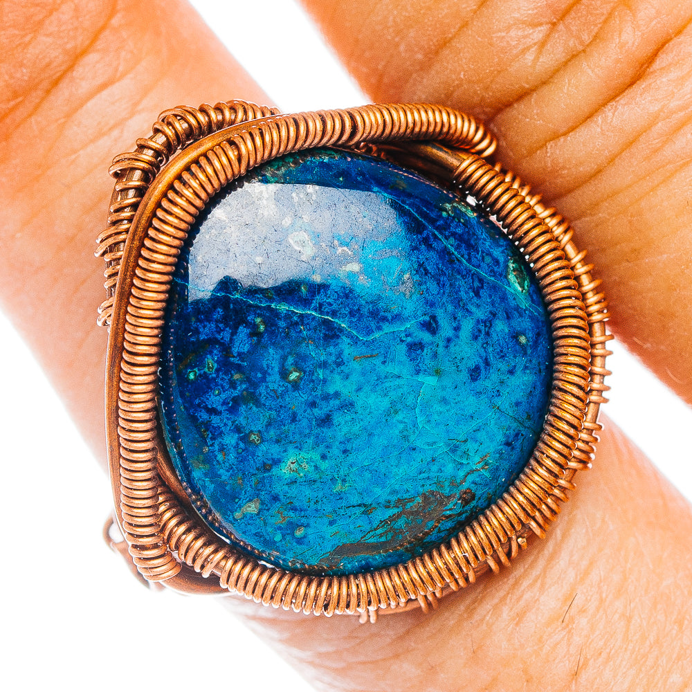 Shattuckite Wire Wrap Ring Size 7 (Copper)