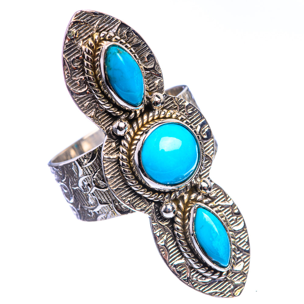 Large Sleeping Beauty Turquoise 925 Sterling Silver Ring Size 7