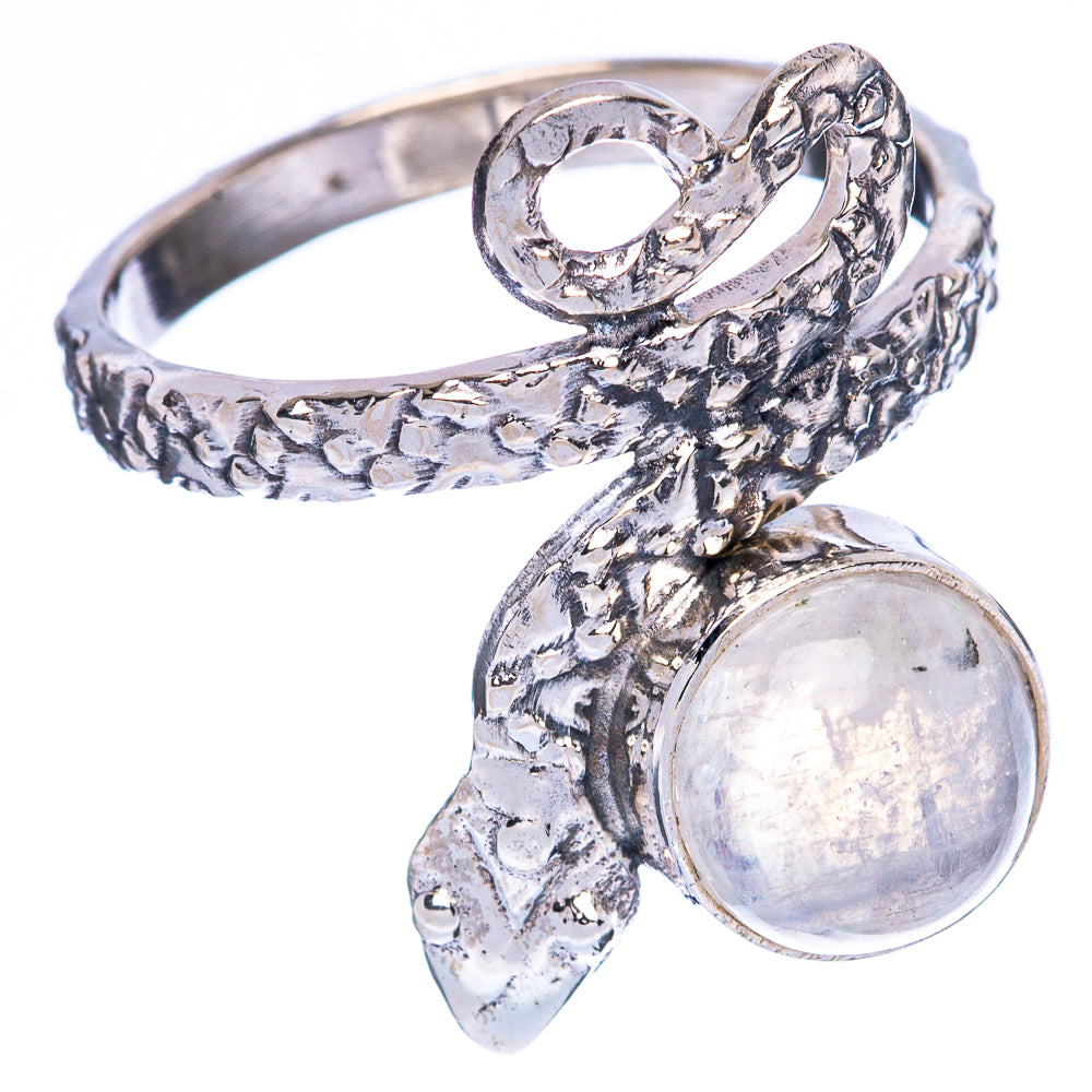 Value Rainbow Moonstone Snake Ring Size 6.75 (925 Sterling Silver) R3277