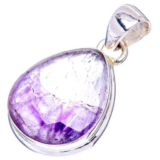925 sterling silver amethyst pendant with oval-cut purple stone and angled bail detail