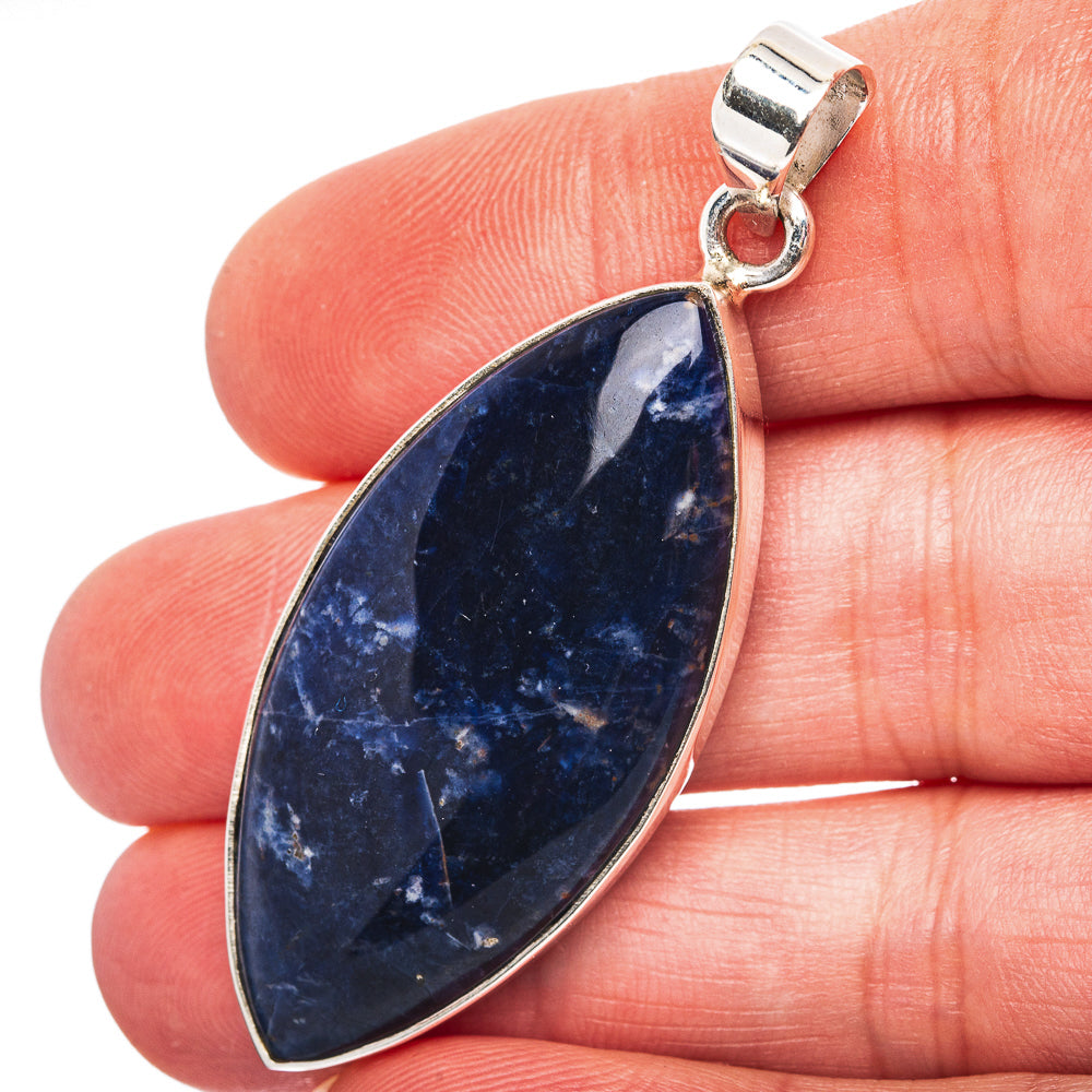 Sodalite Pendant 2 1/8" (.925 Sterling Silver)