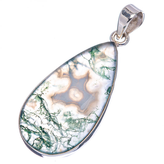 Green Moss Agate Pendant 2" (.925 Sterling Silver)