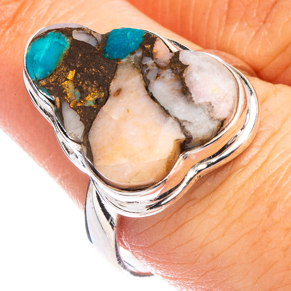 Blue Copper Turquoise Ring Size 8.5 (.925 Sterling Silver)