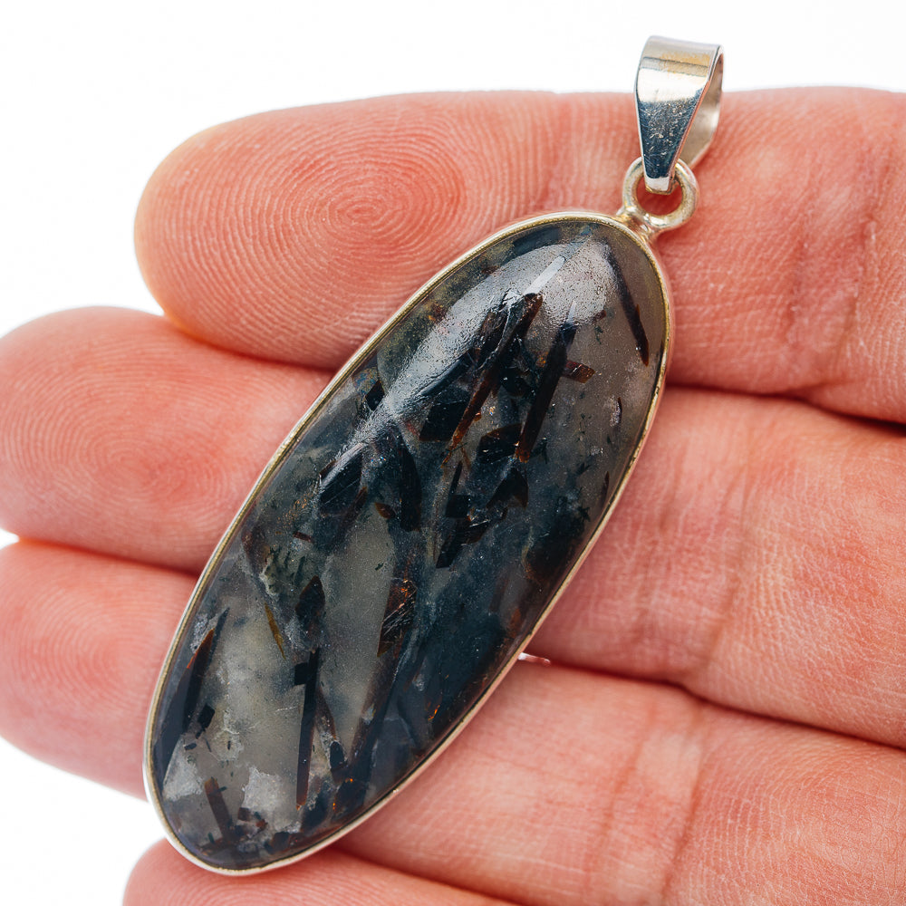 Premium Astrophyllite Pendant 2 1/4" (.925 Sterling Silver)