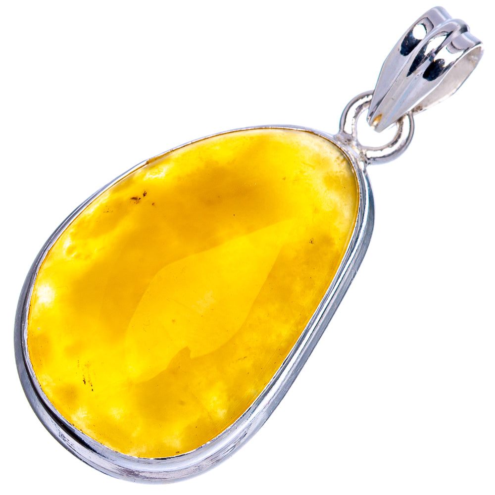 Rare Yellow Opal Pendant 1 5/8" (925 Sterling Silver) P40579