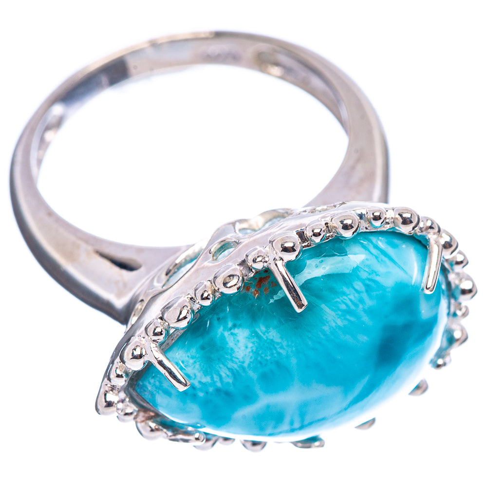 Premium Larimar Ring Size 7 (.925 Sterling Silver)