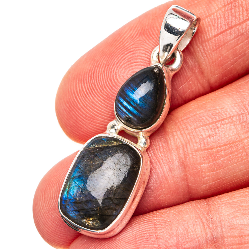 Labradorite Pendant 1 1/2" (.925 Sterling Silver)