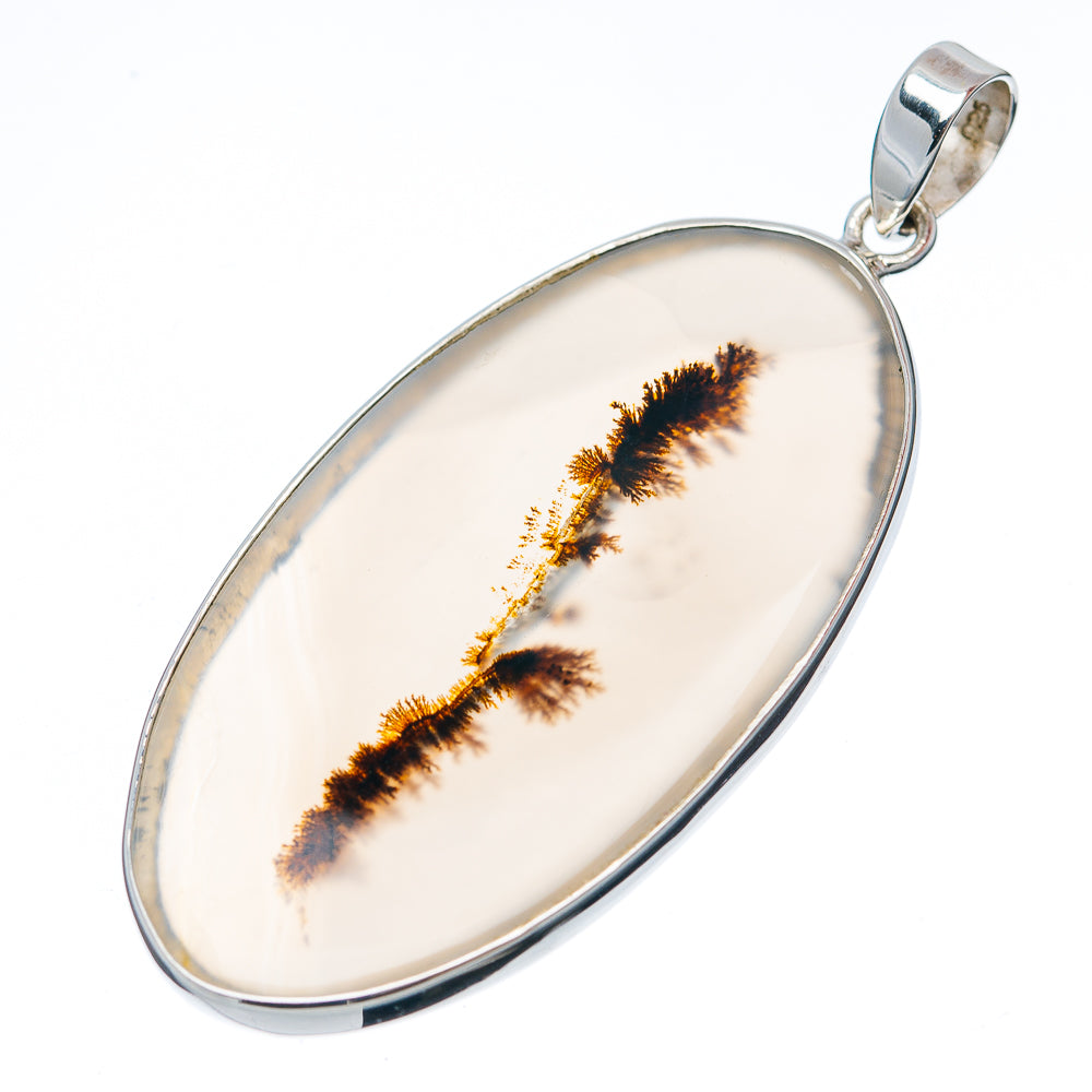 Premium Scenic Dendritic Agate Pendant 2 1/4" (.925 Sterling Silver)