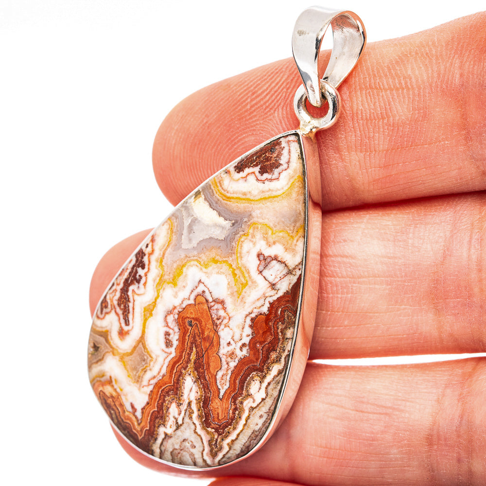 Rosetta Jasper Pendant 2" (.925 Sterling Silver)