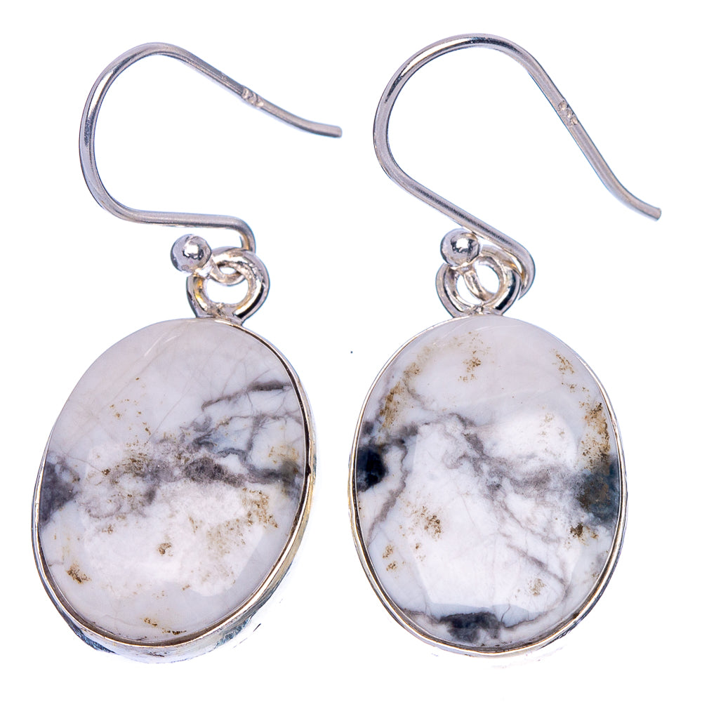 Howlite Earrings 1 3/8" (925 Sterling Silver) E1785