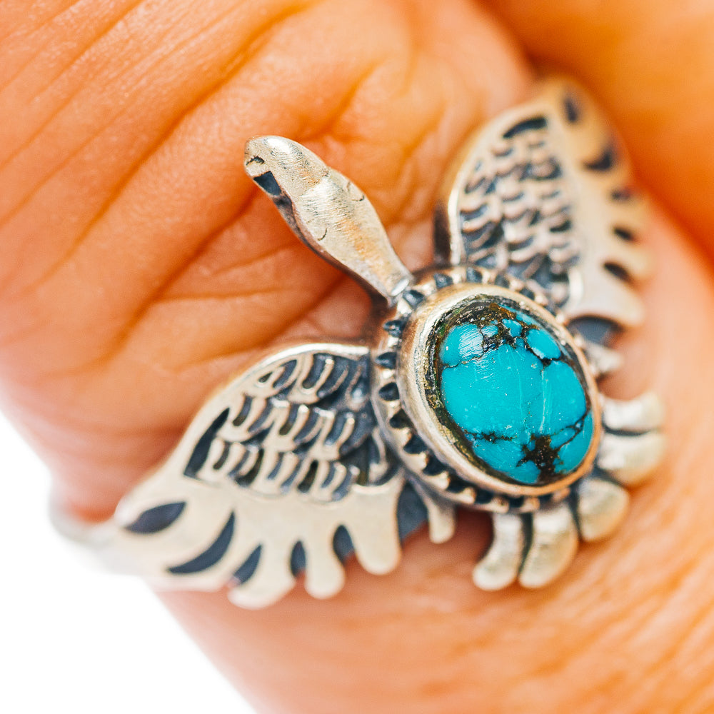 Mojave Turquoise Bird Ring Size 9 (.925 Sterling Silver)
