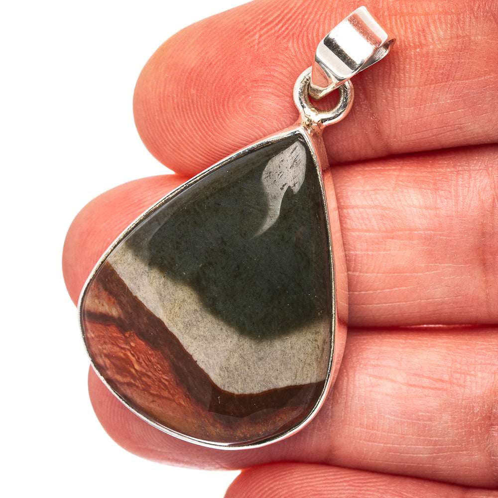 Polychrome Jasper Pendant 1 5/8" (.925 Sterling Silver)