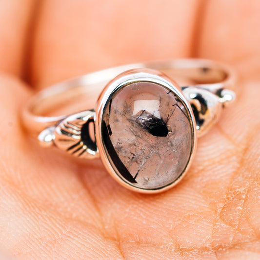 Tourmalinated Quartz Ring Size 8.25 (.925 Sterling Silver)