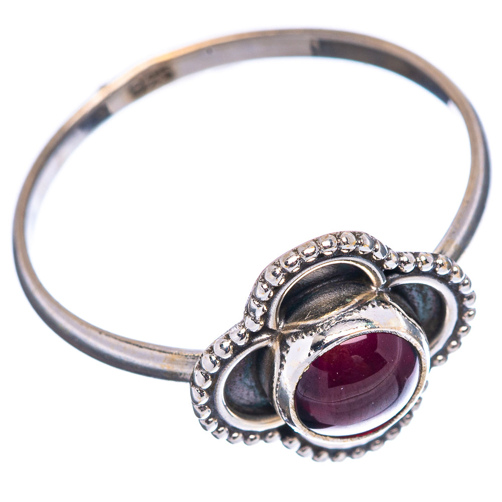 Dainty Garnet Ring Size 9 (.925 Sterling Silver)
