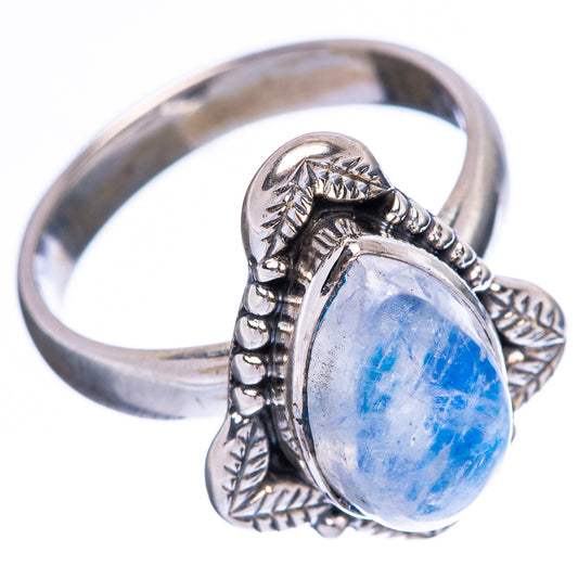 Rainbow Moonstone Ring Size 7 (925 Sterling Silver) R3776