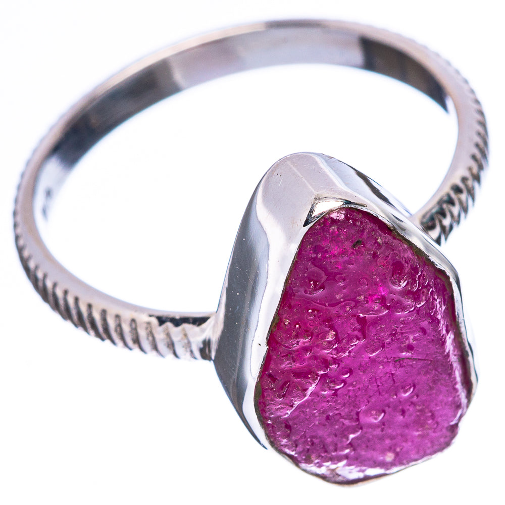 Red Sillimanite Dainty Ring Size 7.75 (925 Sterling Silver) R5146