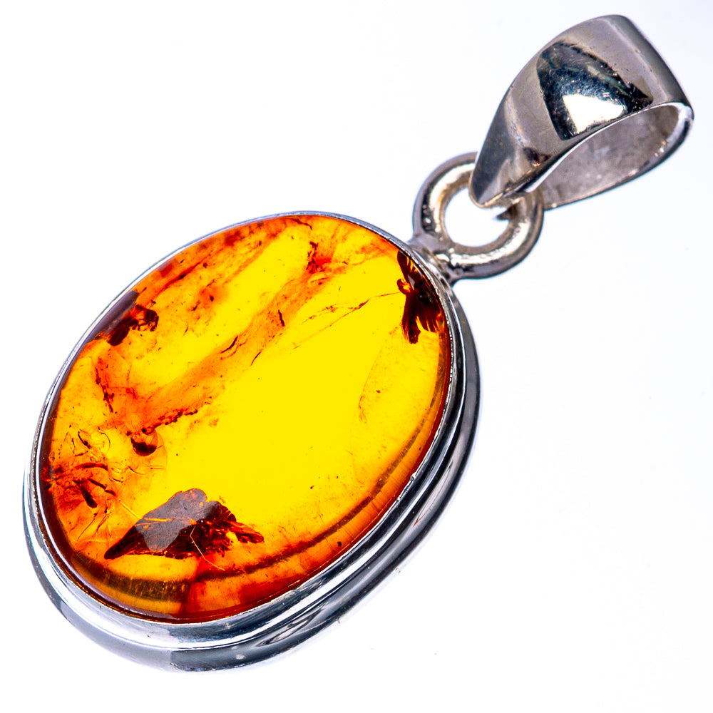 Baltic Amber Pendant 1 1/8" (925 Sterling Silver) P40819