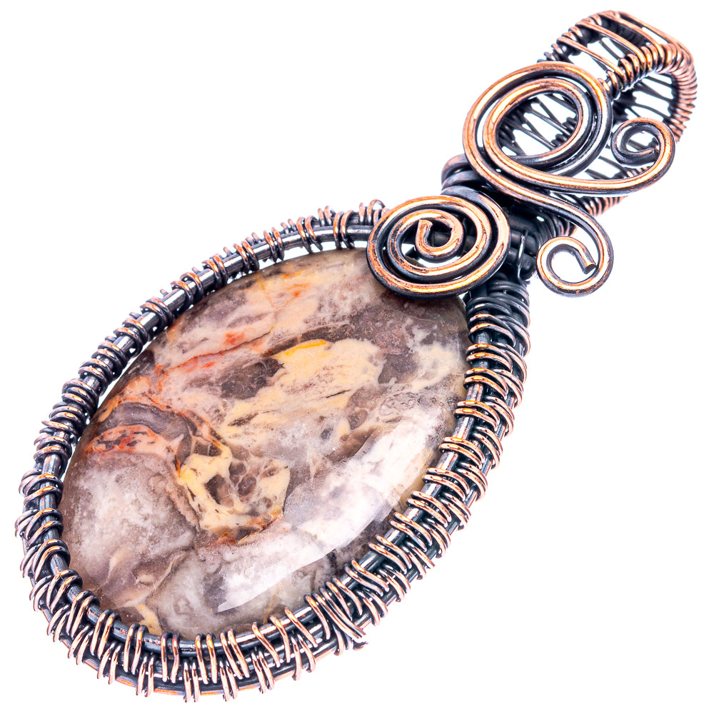 Petrified Palm Root Wire Wrap Pendant 2 1/2" (Oxidized Copper)