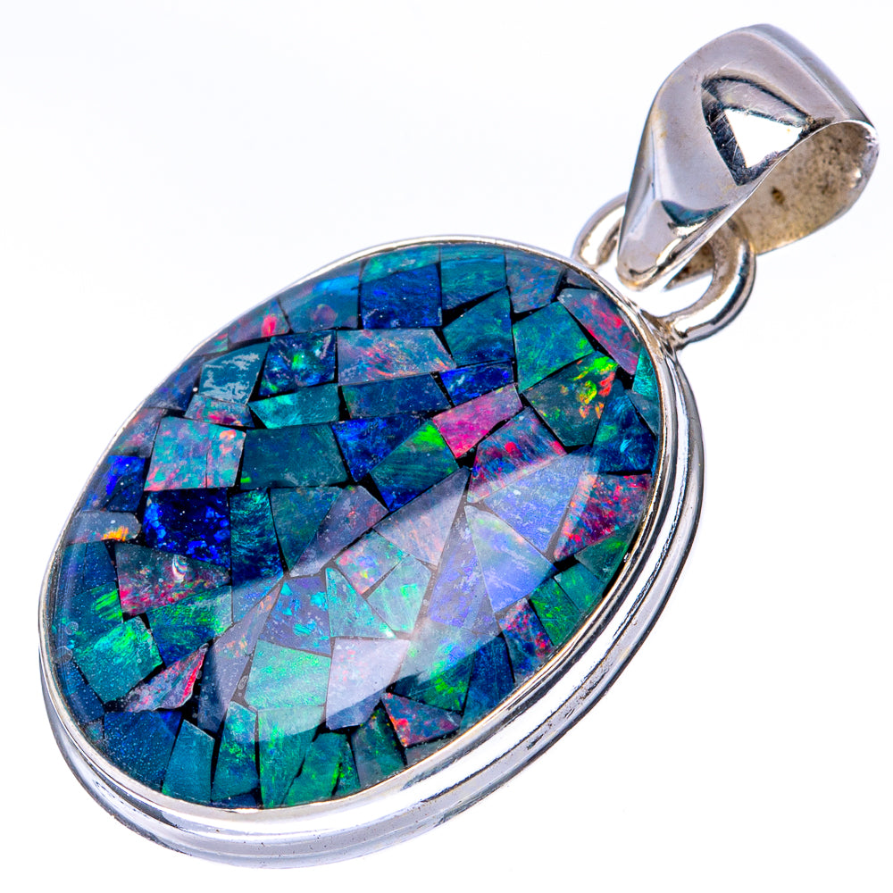 Rare Triplet Opal Pendant 1 1/4" (925 Sterling Silver) P41381