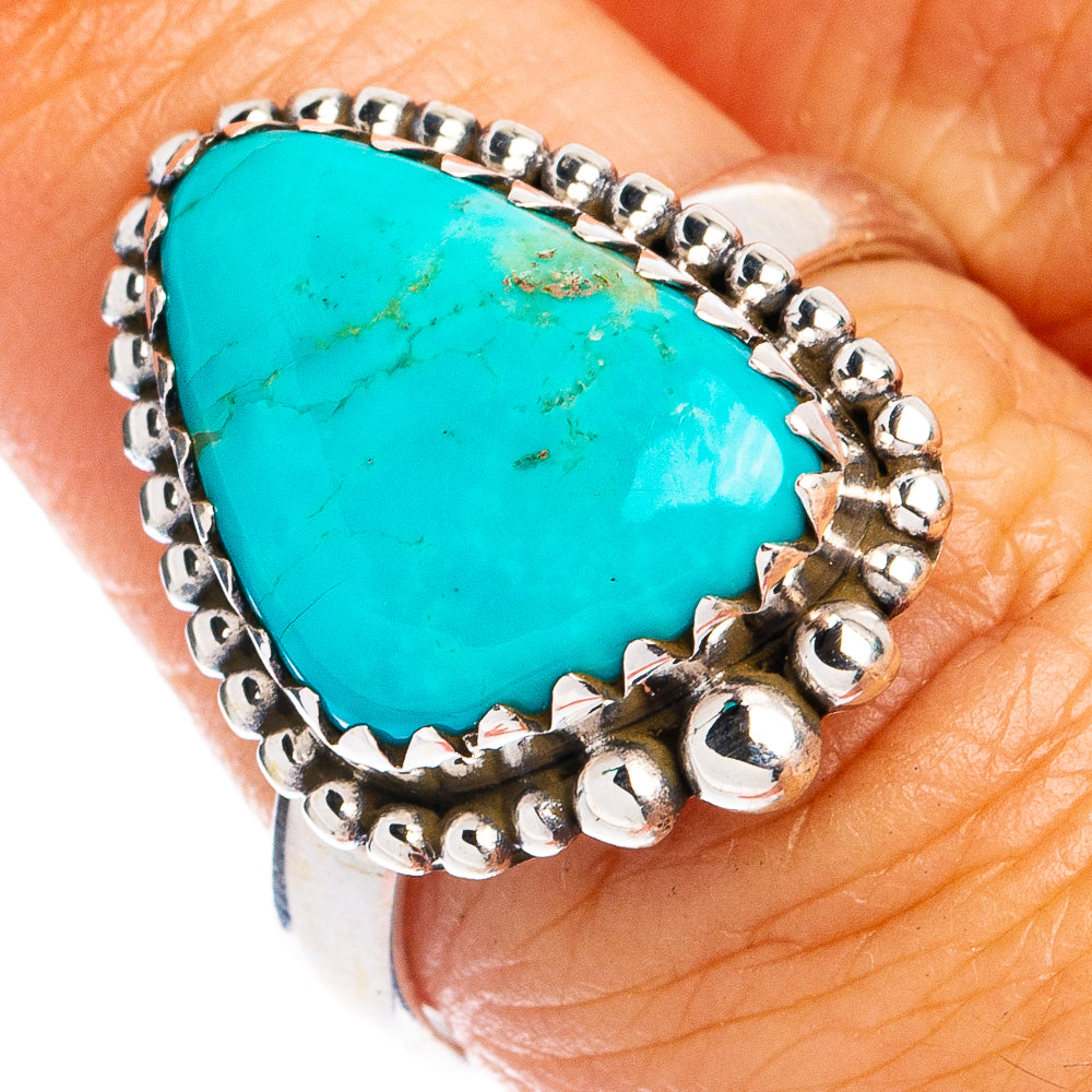 Rare Kingman Turquoise Ring Size 7.75 (925 Sterling Silver) R8540