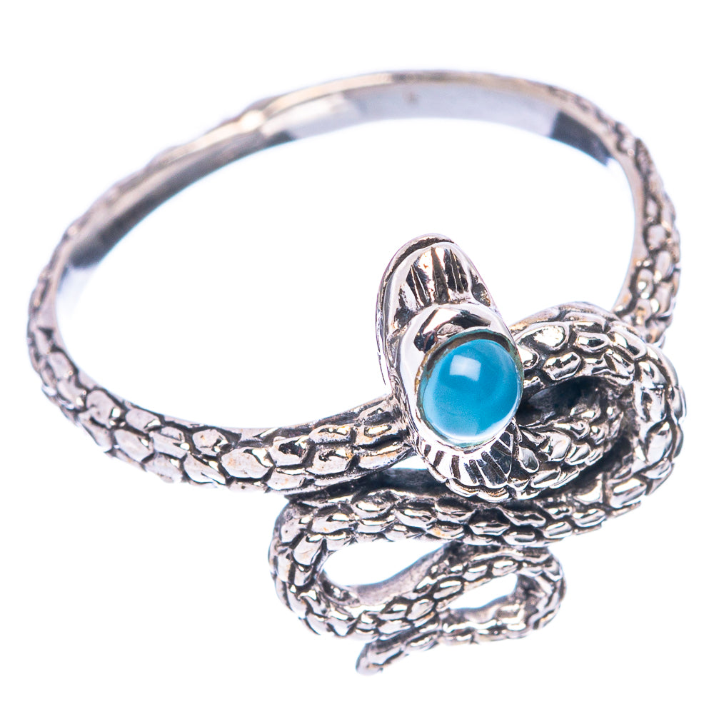 Aqua Chalcedony Snake 925 Sterling Silver Ring Size 6.75 (925 Sterling Silver) R5457