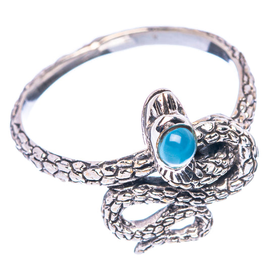 Aqua Chalcedony Snake 925 Sterling Silver Ring Size 6.75 (925 Sterling Silver) R5457