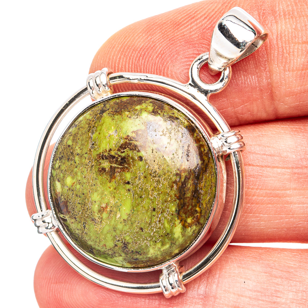 Premium Gaspeite Pendant 1 1/2" (.925 Sterling Silver)