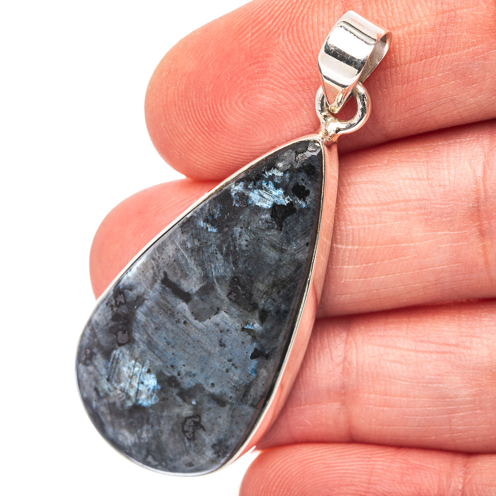 Larvikite Pendant 2" (.925 Sterling Silver)