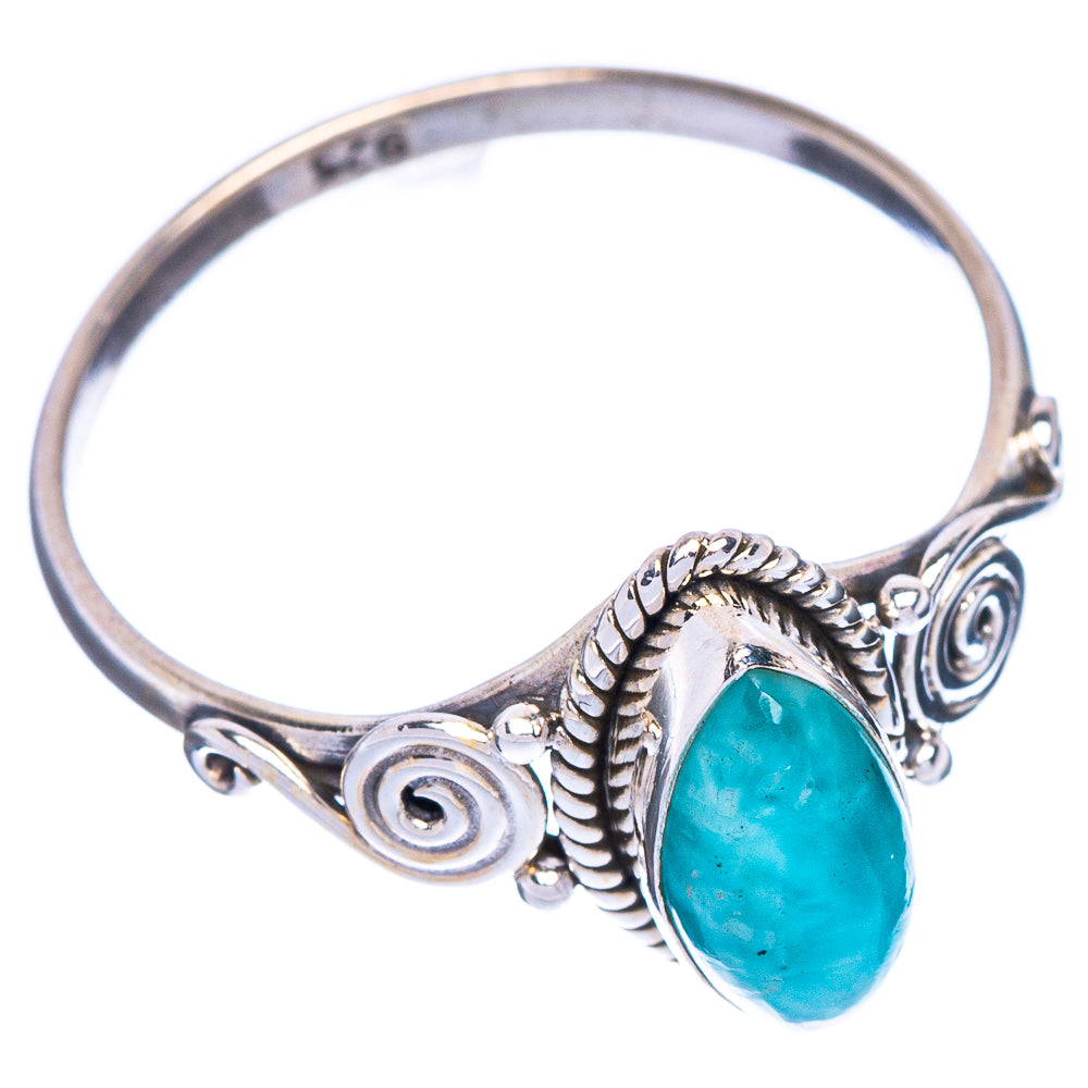 Rare Larimar Dainty Ring Size 9.5 (925 Sterling Silver) R147126