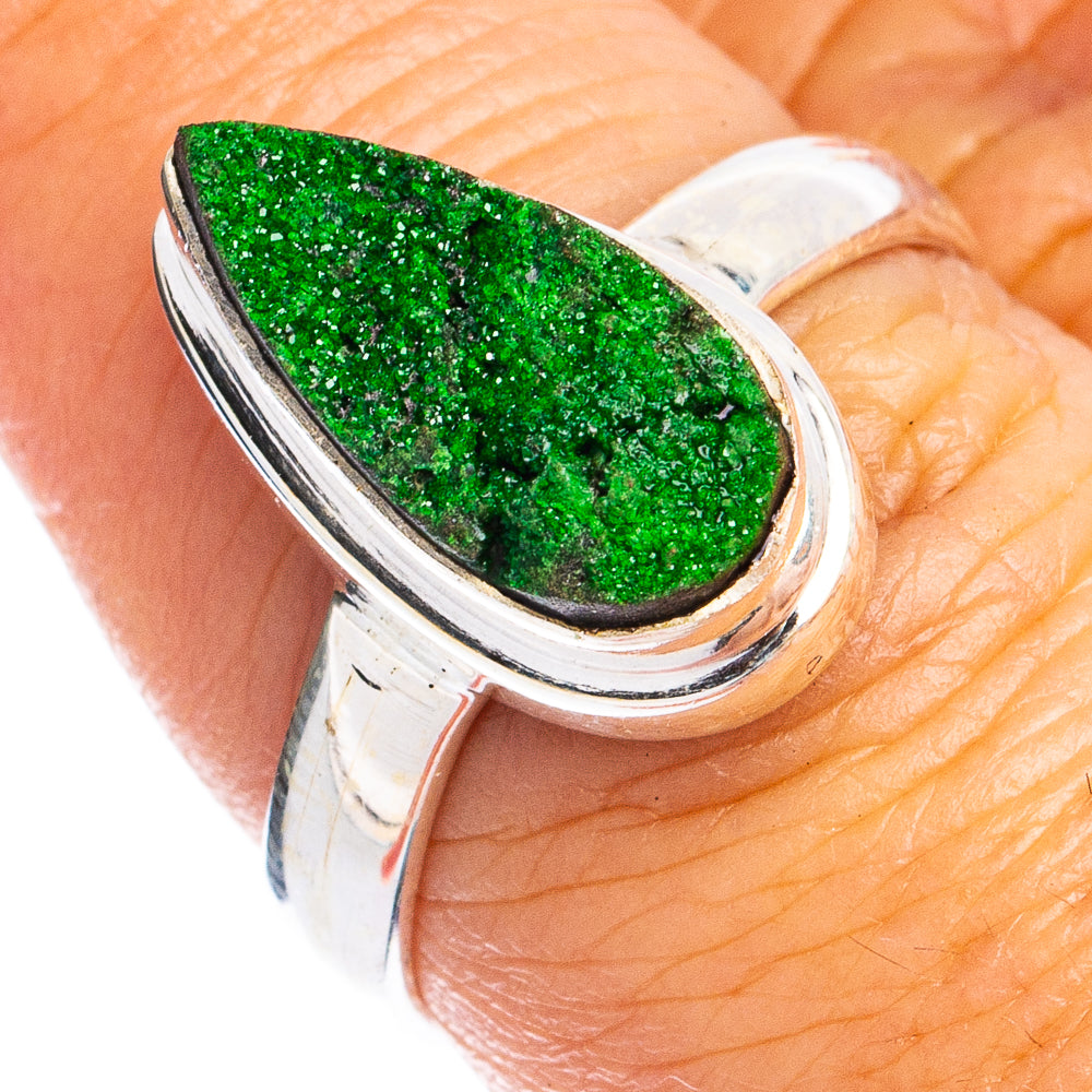 Rare Uvarovite Garnet Ring Size 7.75 (925 Sterling Silver) R8491