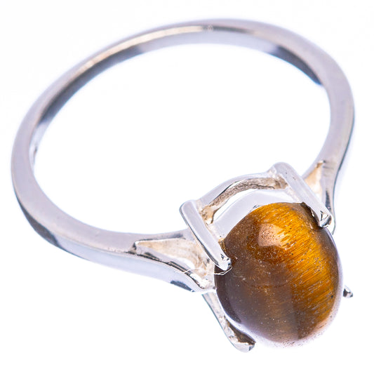 Tiger Eye Dainty Ring Size 6.5 (925 Sterling Silver) R5901
