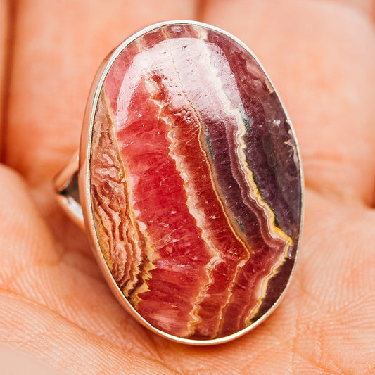 Premium Rhodochrosite Ring Size 8 (.925 Sterling Silver)