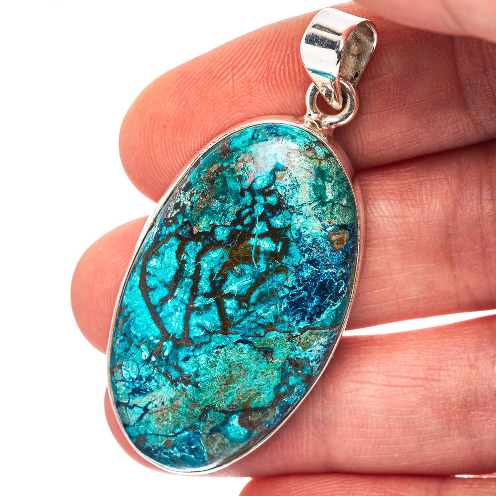 Shattuckite Pendant 2" (.925 Sterling Silver)