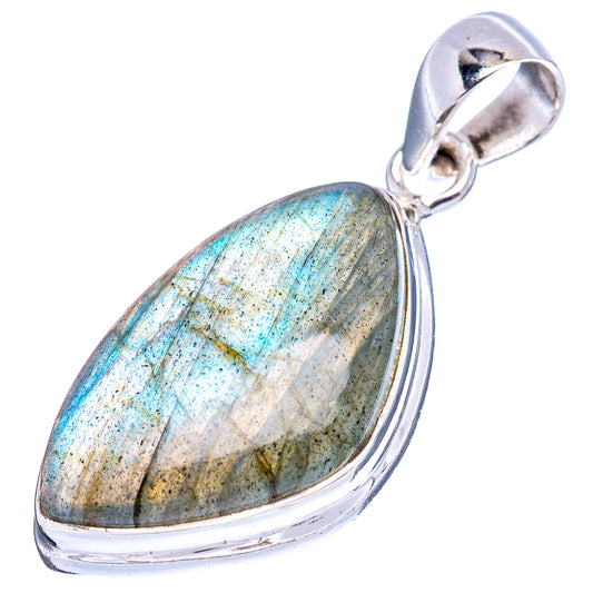 Labradorite teardrop pendant with silver bail and .925 sterling silver setting