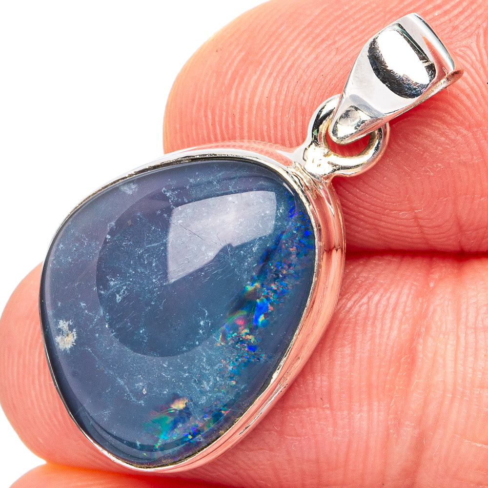 Rare Triplet Opal Pendant 1 1/8" (.925 Sterling Silver)