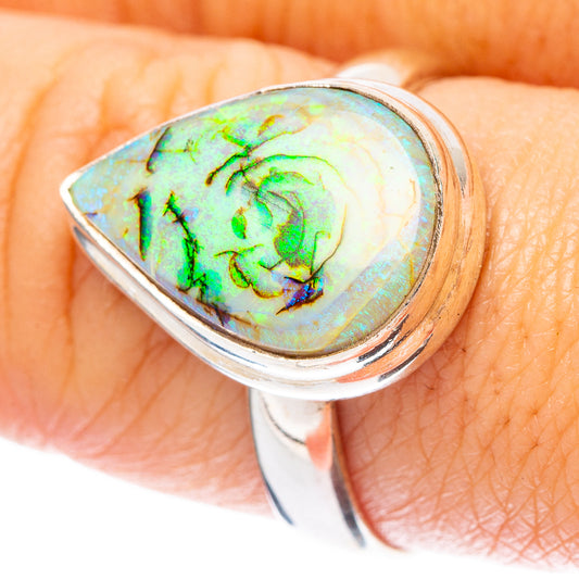 Rare Sterling Opal Ring Size 9 (925 Sterling Silver) R4348