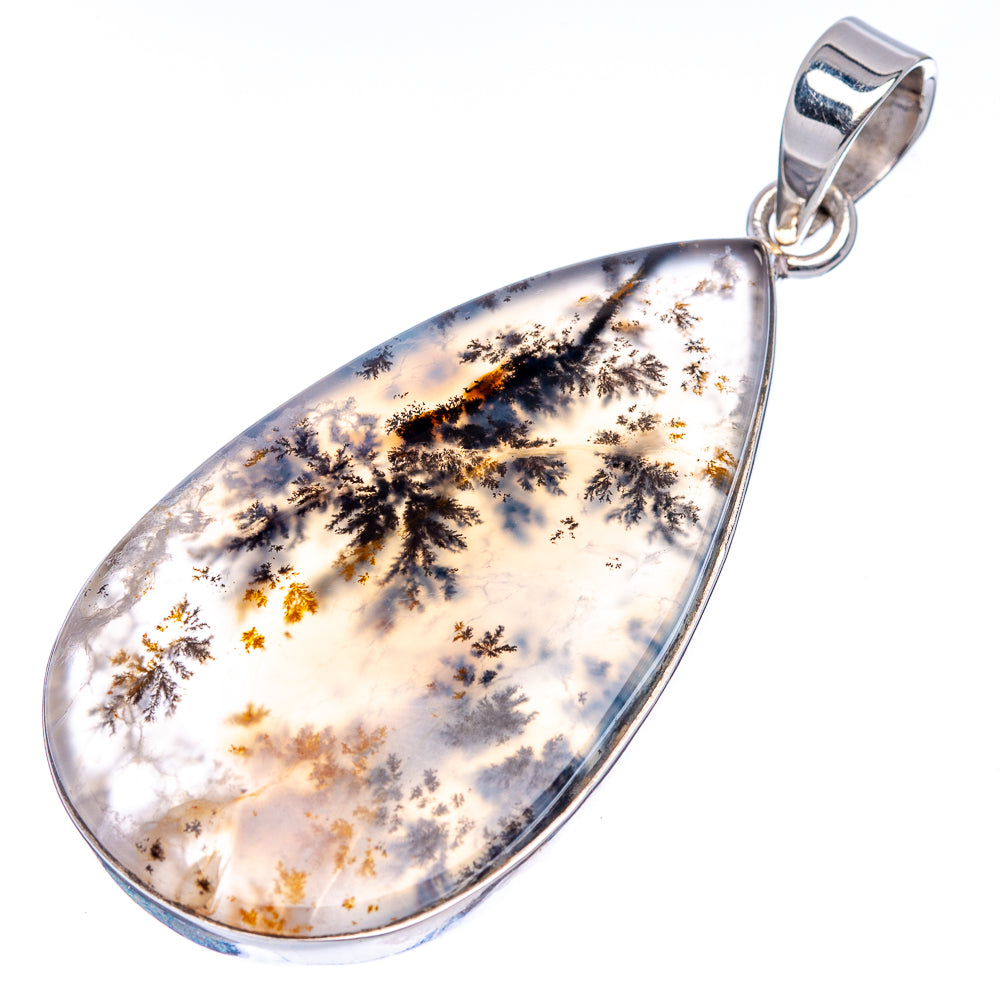 Premium Dendritic Moss Agate Pendant 2 1/8" (.925 Sterling Silver)