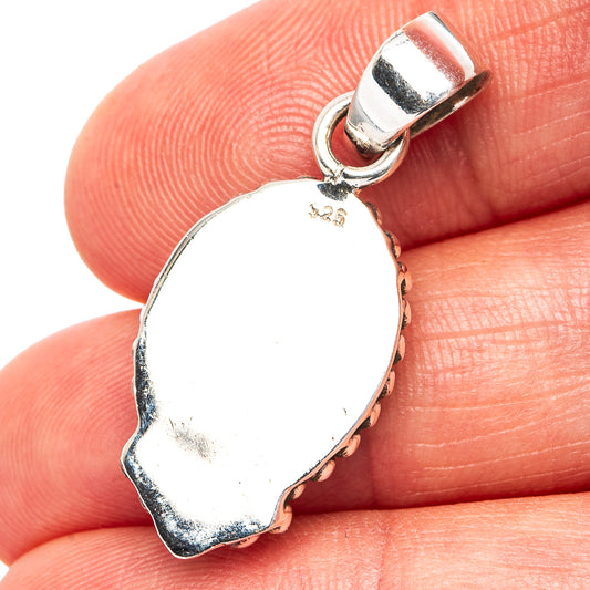 Green Aurora Opal Pendant 1 1/4" (.925 Sterling Silver)