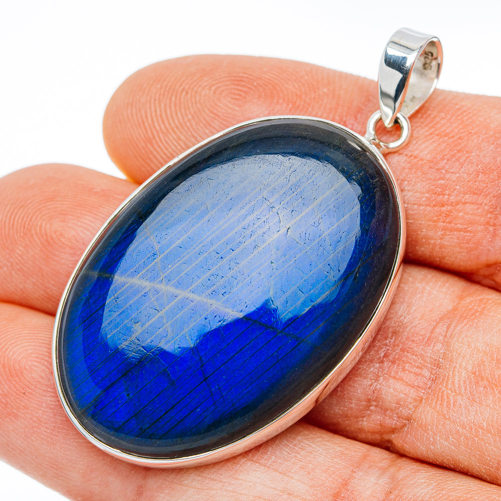 Premium Labradorite Pendant 2" (.925 Sterling Silver)