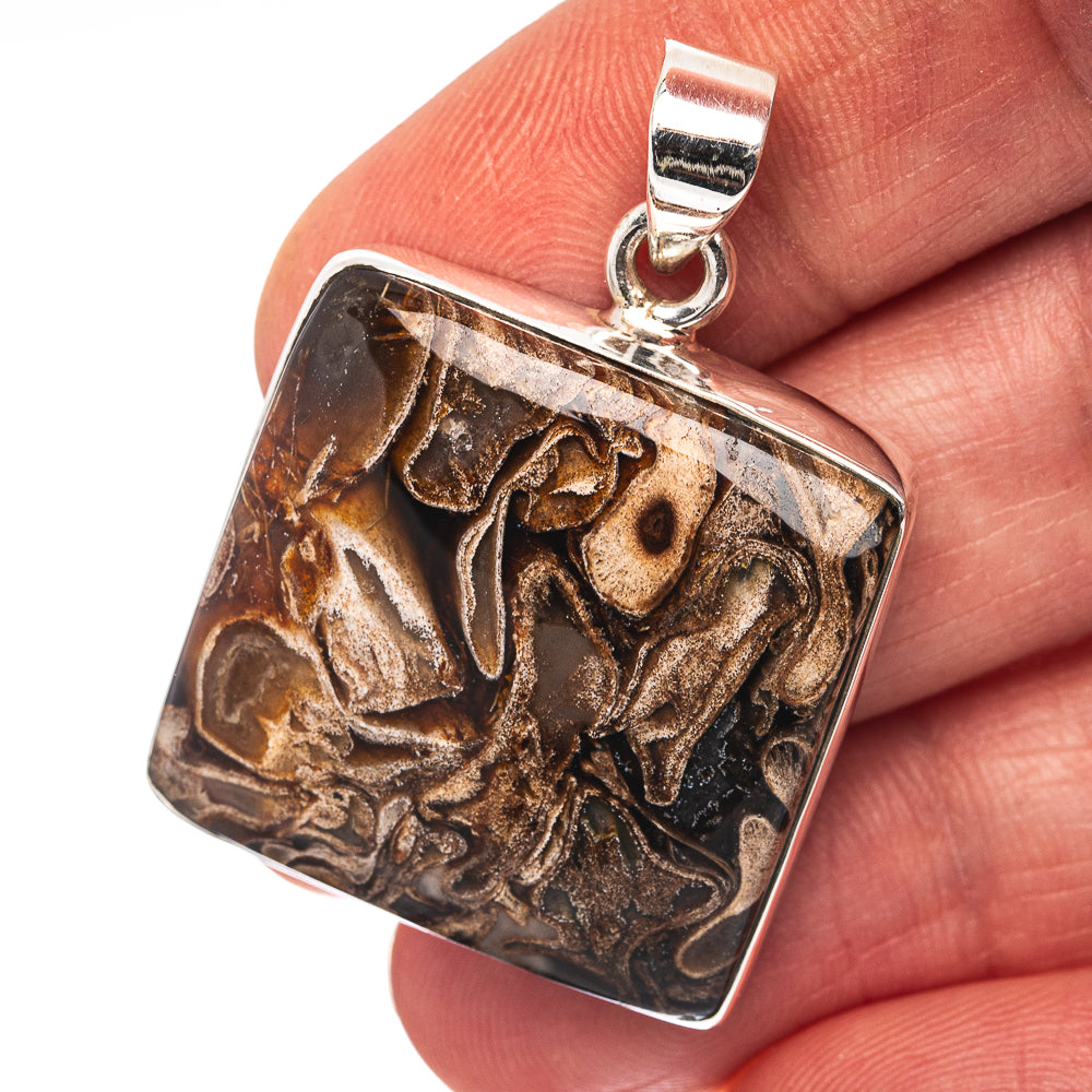 Stick Agate Pendant 1 1/2" (.925 Sterling Silver)