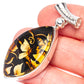 Amber Intaglio Butterfly Pendant 1 3/4" (925 Sterling Silver) P42567